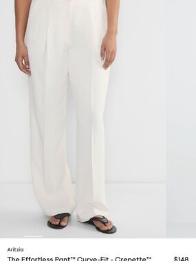 Aritzia Crepe Wide-Leg Pants in Off-White